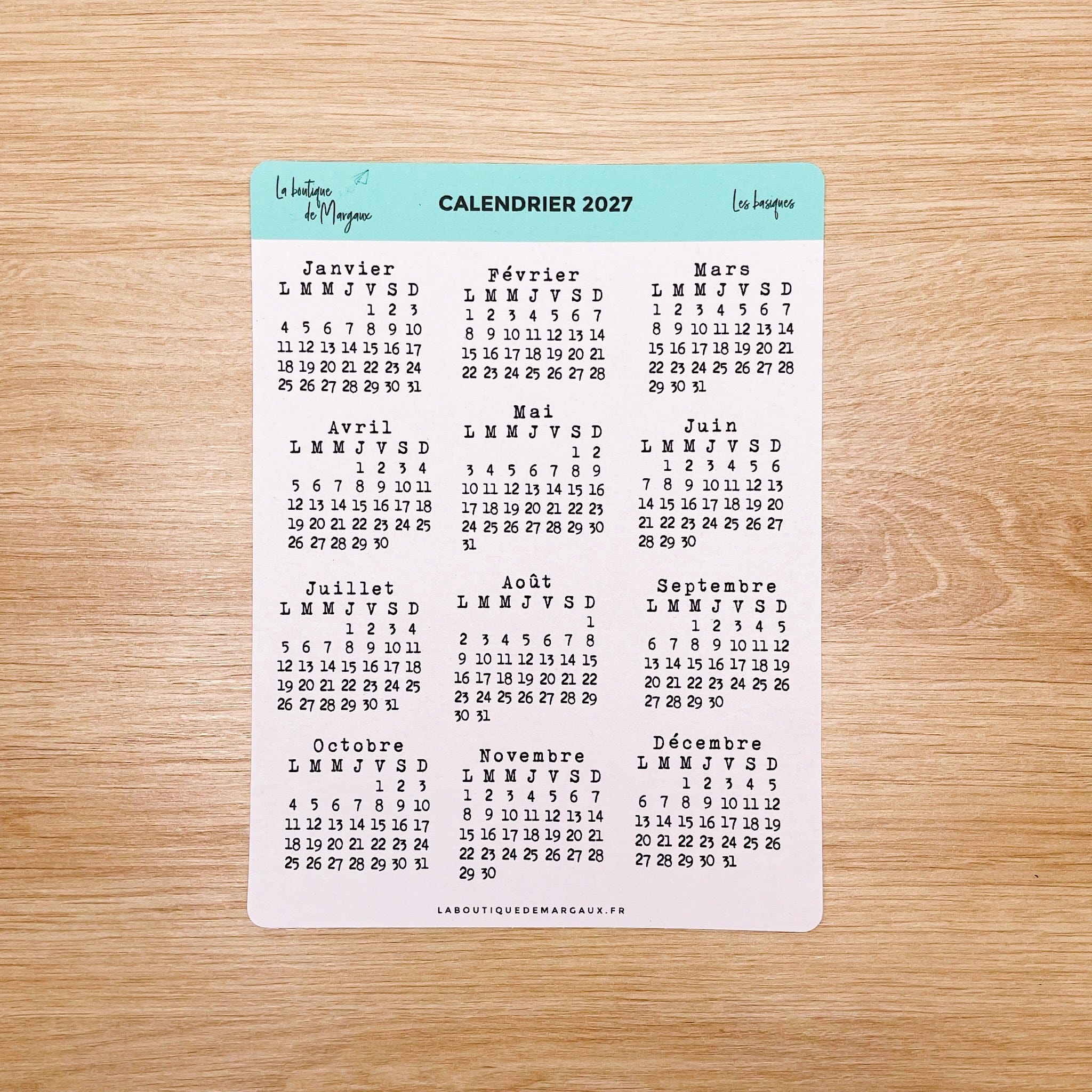 Calendrier (papier blanc) - Stickers - Image 3