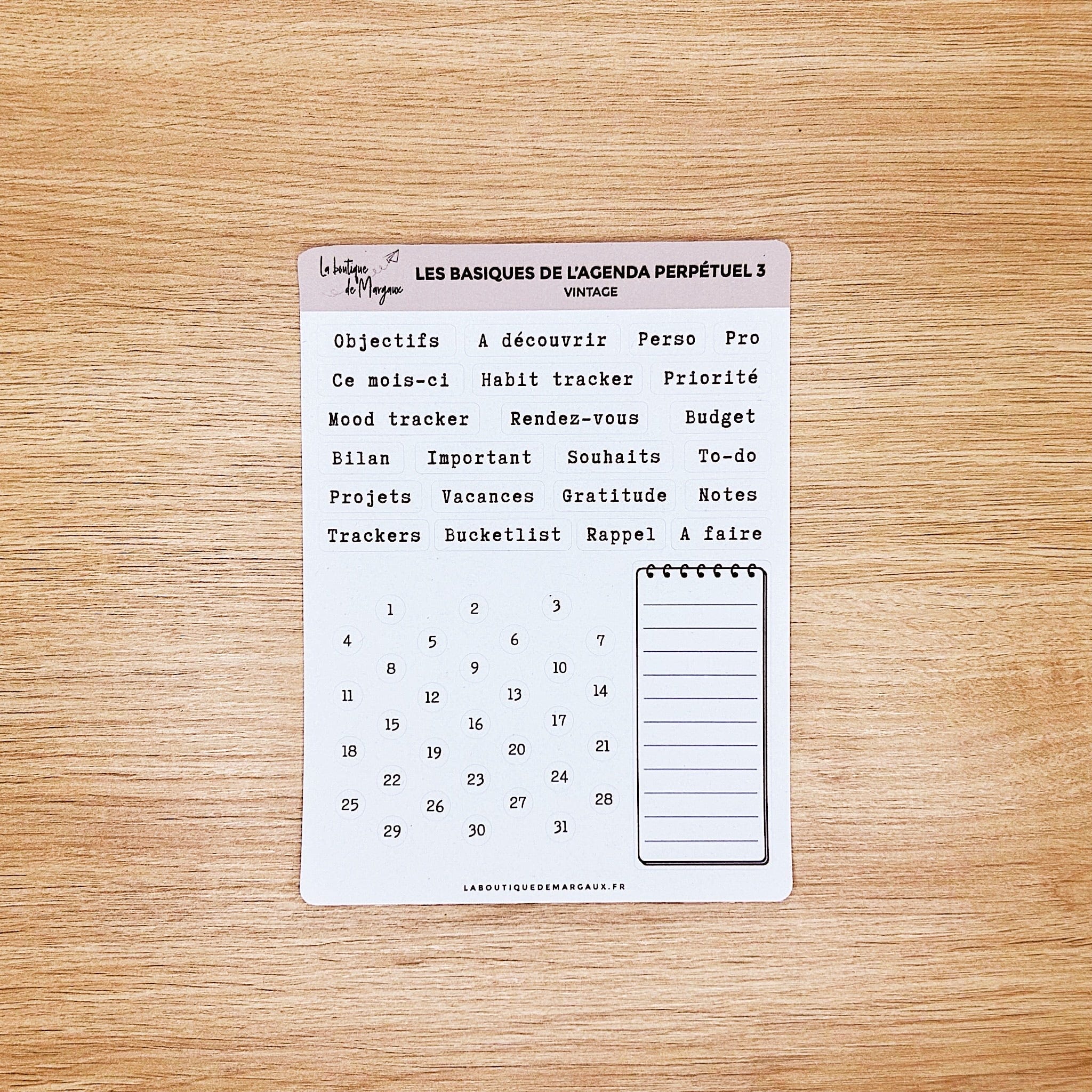 Lot "Les basiques de l'Agenda Perpétuel" - Stickers - Image 3