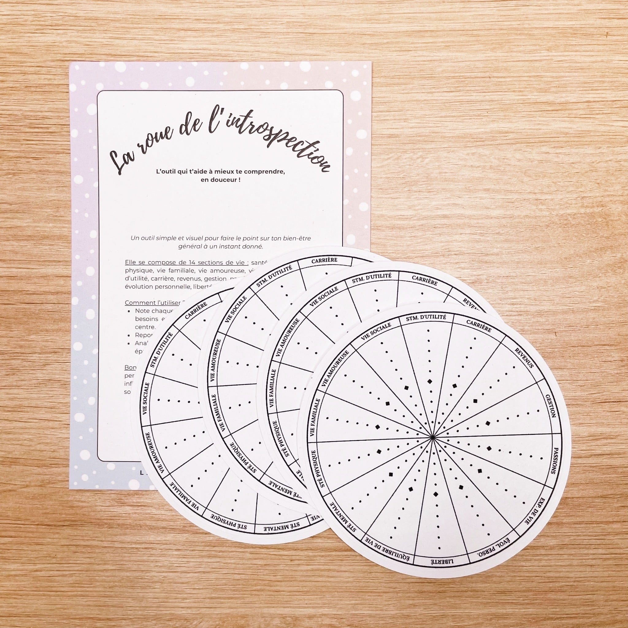 Set de 4 Roue de l'introspection - Stickers - Image 3